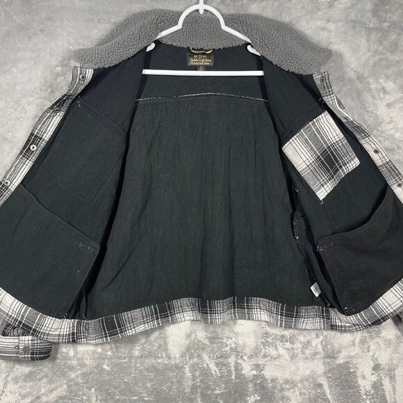 Noble Outfitters Mens‎ XXL Plaid Fleece-Lined Jacket Black & White Boxy - Picture 8 of 8